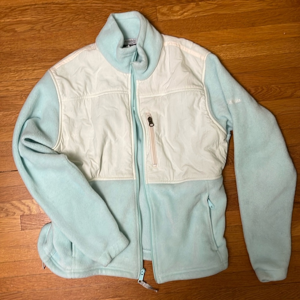 Columbia Sweater Teal Jacket Large Sport Wear Zip Up